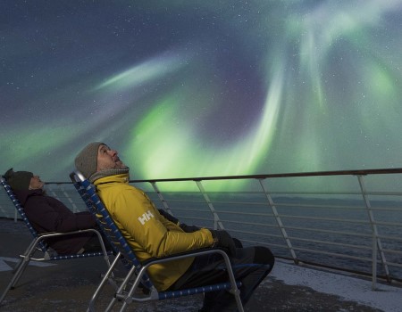 Northern Lights from deck on Hurtigruten