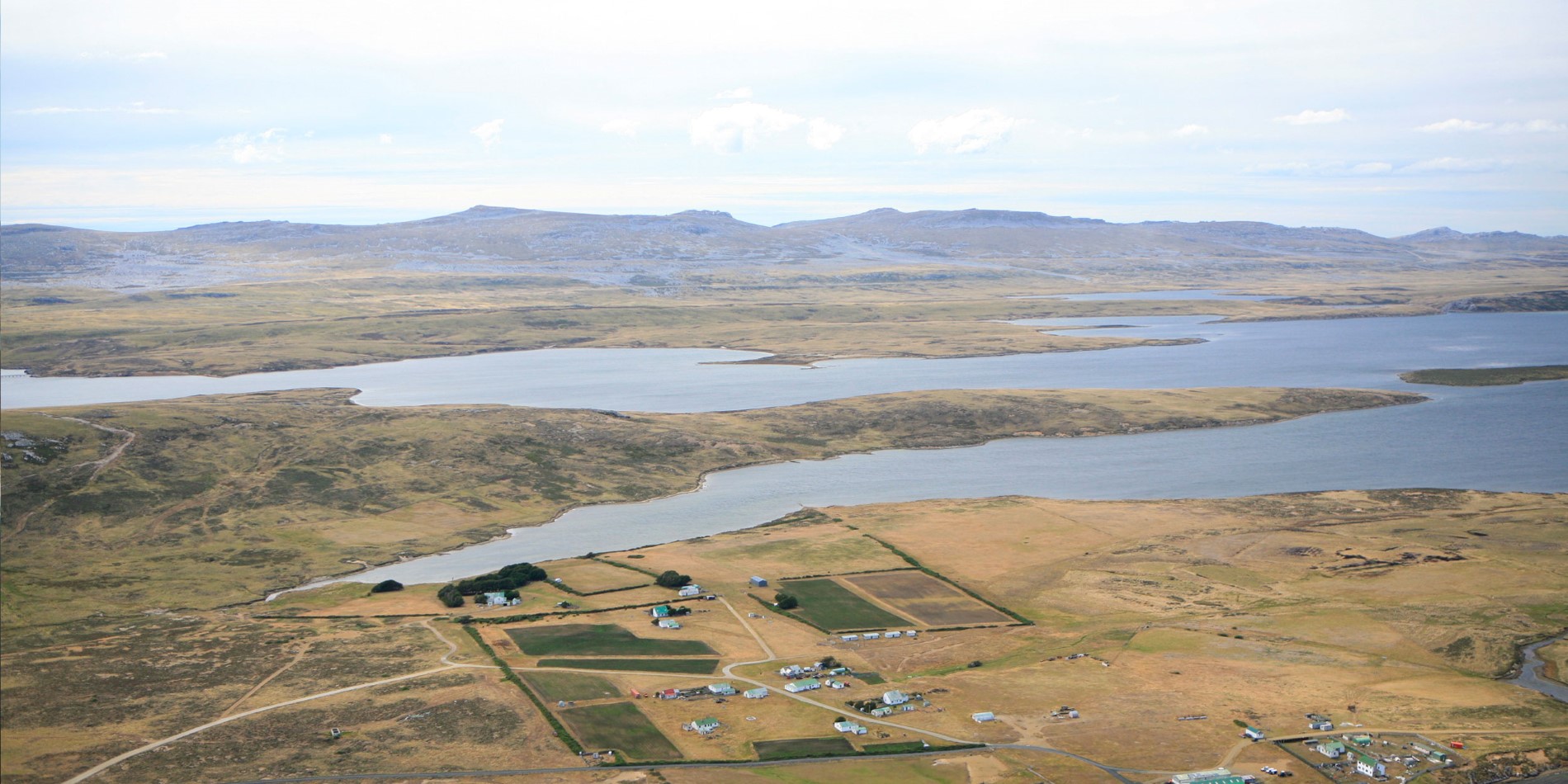 Aerial view of the Falklands.