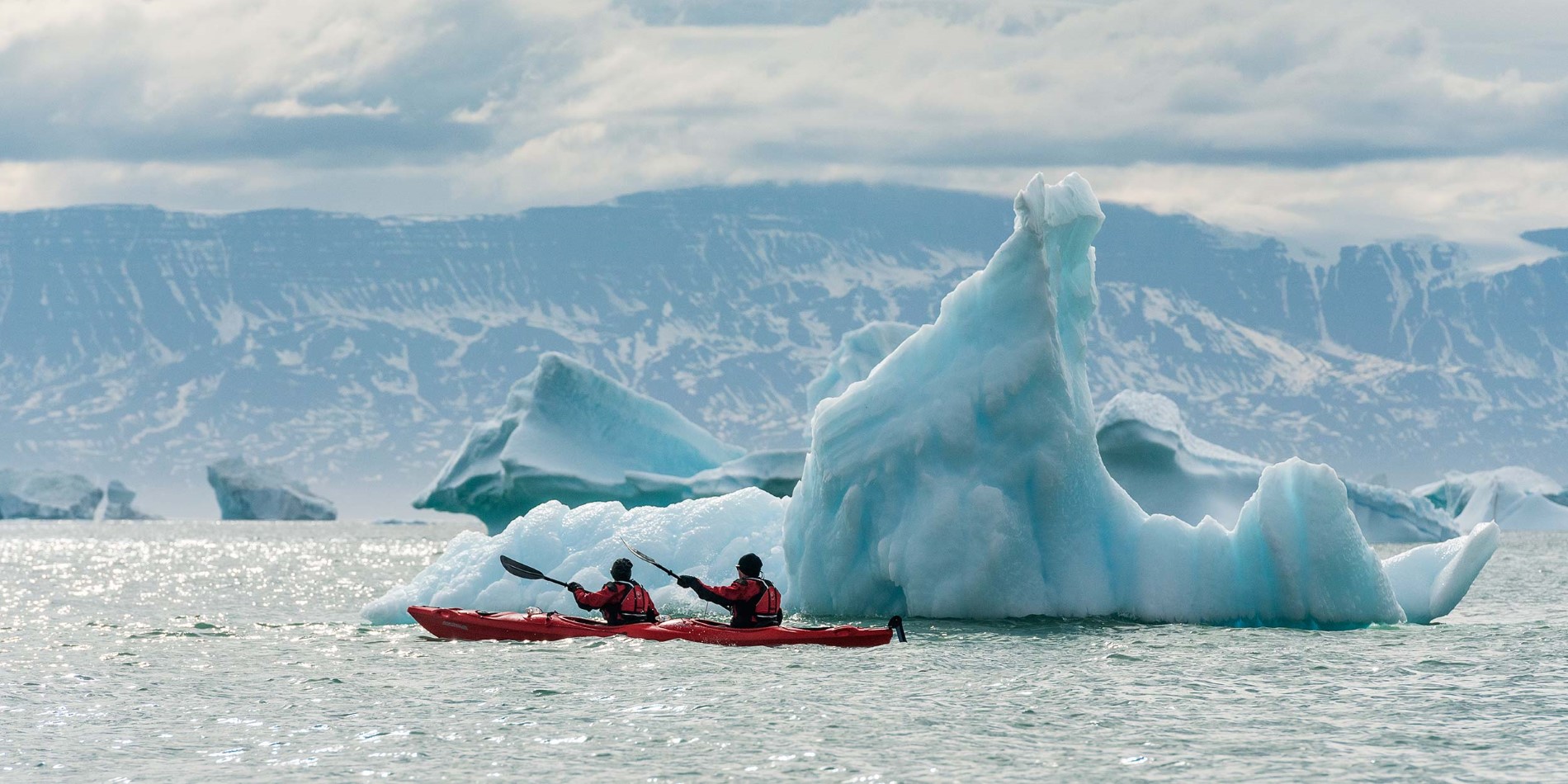 Kayaking icebergs Greenland