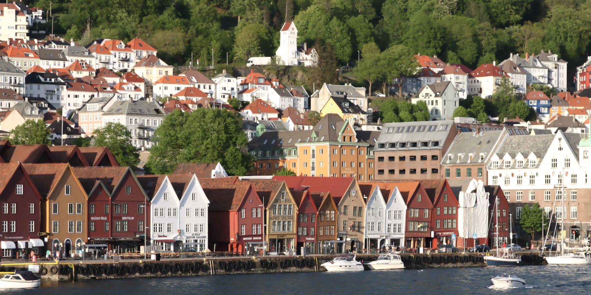 Picturesque houses at the harbourside in Bergen