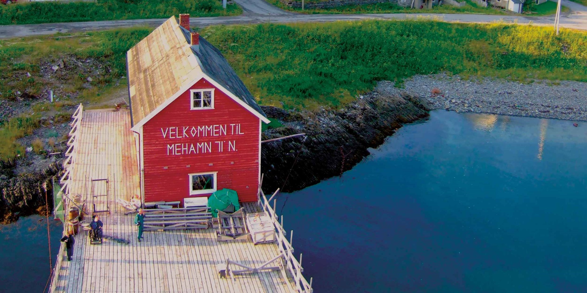 Mehamn Norway red house port