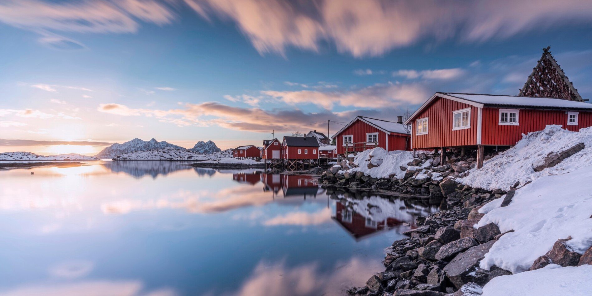 Reflections in the water at Svolvær in the Lofoten Islands