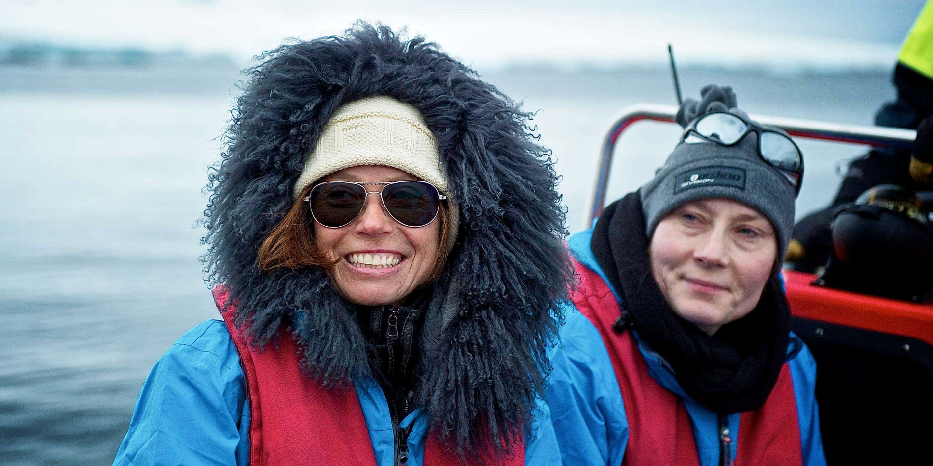 Travellers in a Polarcirckel boat 